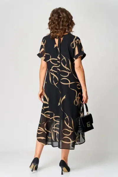 Sina | The Artistic Chiffon A-Line Midi Dress