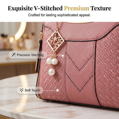Nikki | The V-Quilted Structured Crossbody Tote