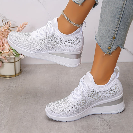 Owen | The Podiatric Cushion-Wedge Rhinestone Sneaker