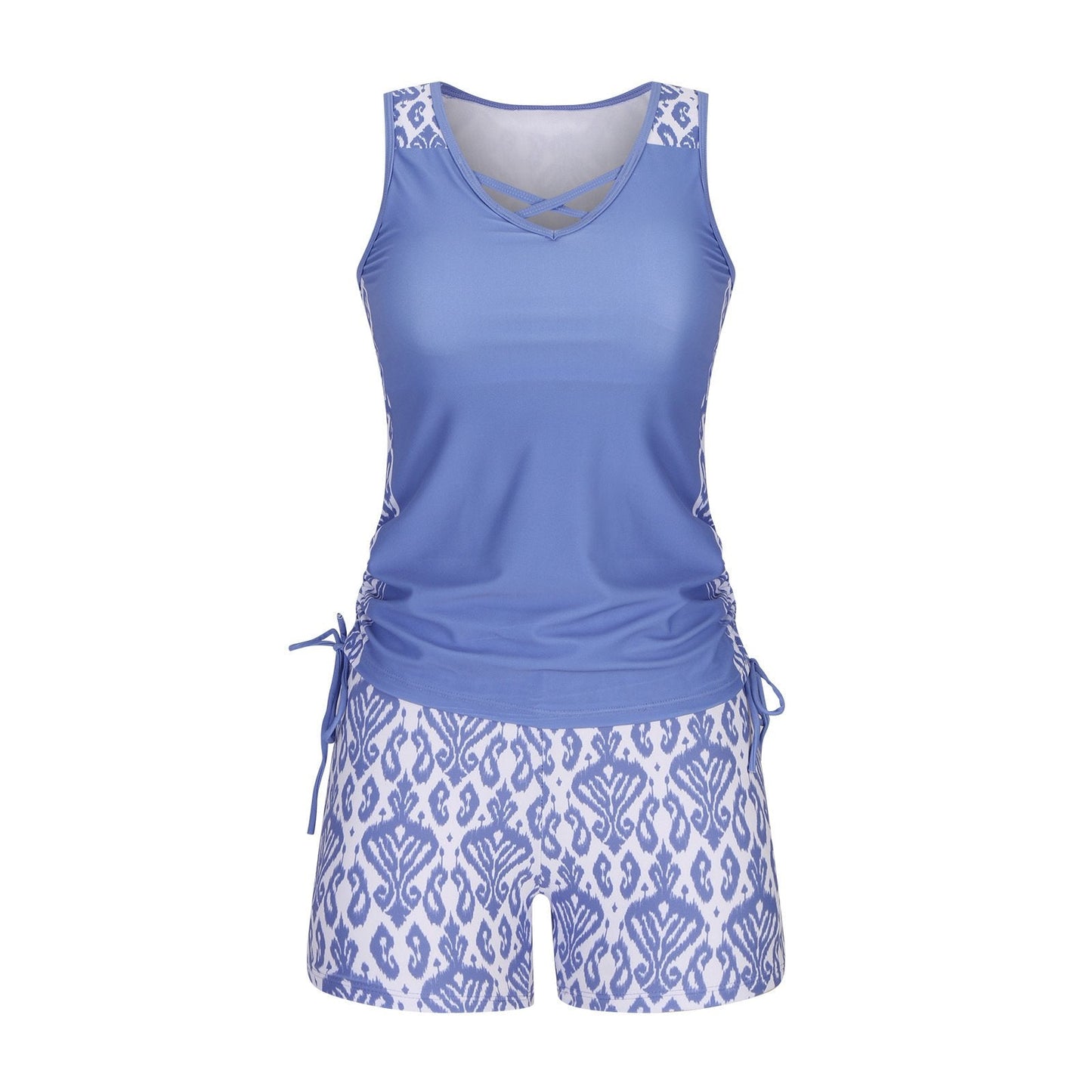 Zoe | The Bohemian Aztec High-Rise Tankini & Boy Shorts Set