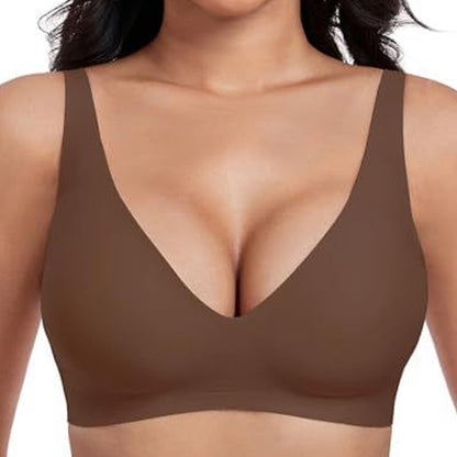 Char | The Deep-V Leopard-Plush Underwire-Free Bralette