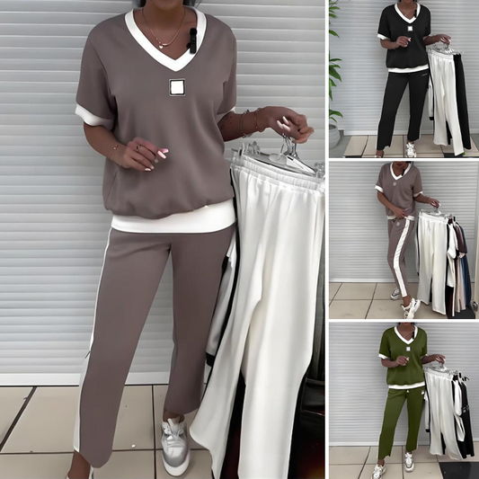 Sterre | The Easy-Breeze V-Neck Relaxed Two-Piece Set