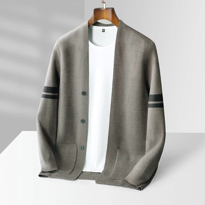 Julion | The Premium Merino Blend Varsity Knit Cardigan