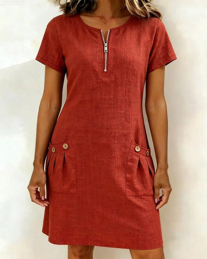 Eliana | The Minimalist Tailored A-Line Dress with Hidden Pockets