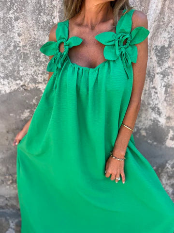 Flory | The Sculpted U-Neck Flowing Silhouette Midi
