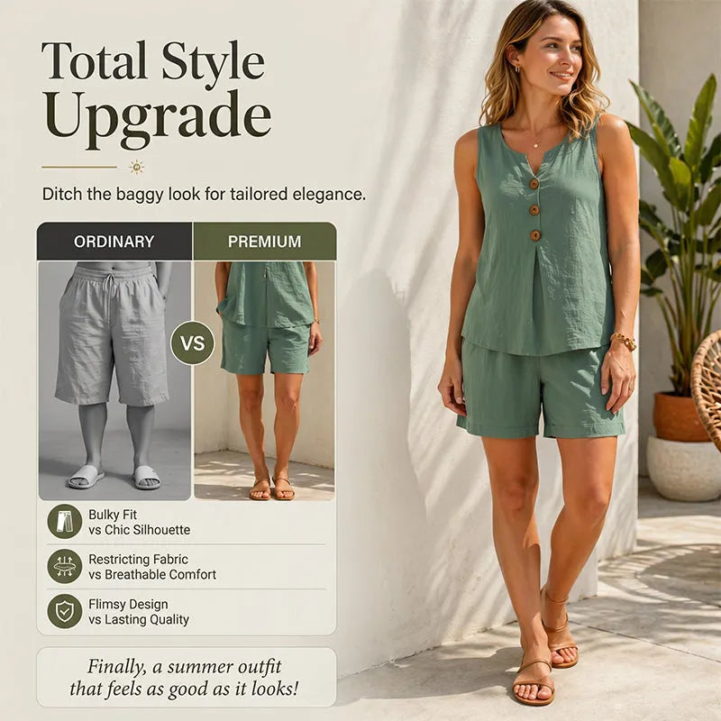 Casy | The Rustic-Detailed Buttoned Two-Piece Set