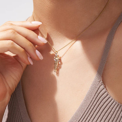 Love | The Hugging Figure Sentiment Gold Necklace
