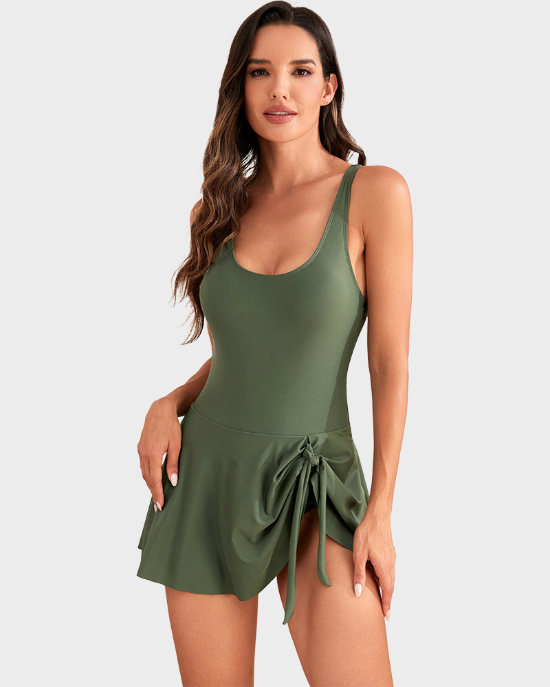 Romee | The Flounce-Skirt Side-Tie One-Piece Swimsuit