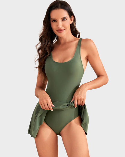 Romee | The Flounce-Skirt Side-Tie One-Piece Swimsuit