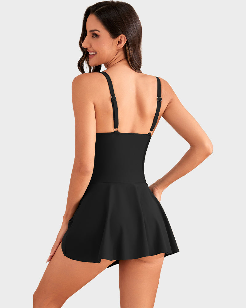 Romee | The Flounce-Skirt Side-Tie One-Piece Swimsuit