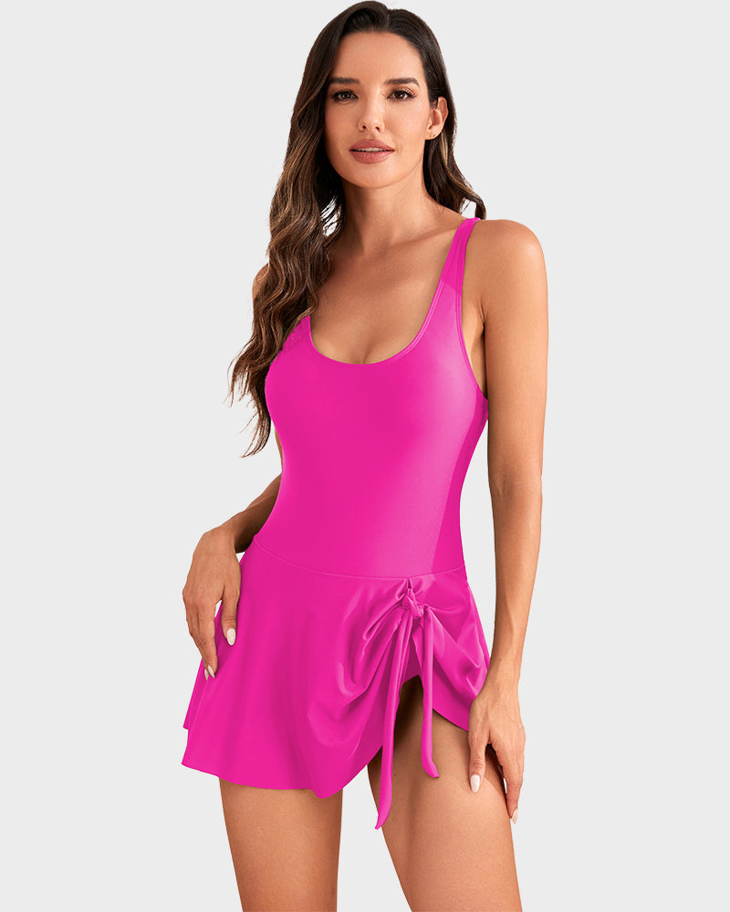 Romee | The Flounce-Skirt Side-Tie One-Piece Swimsuit