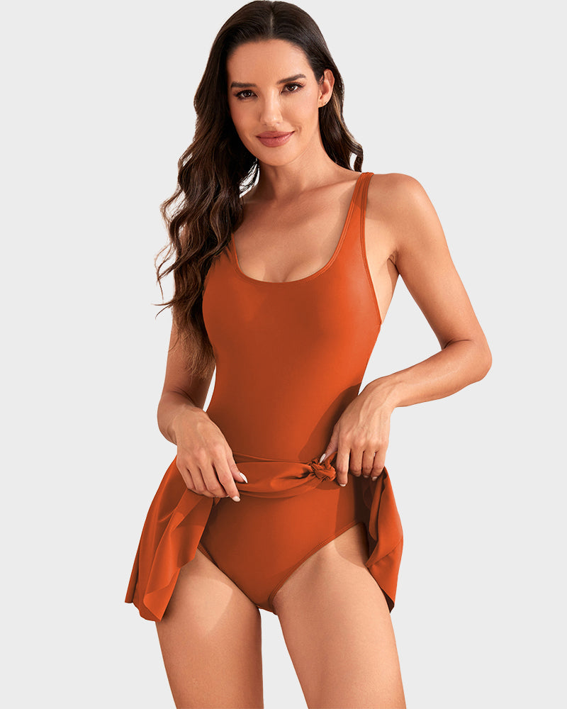 Romee | The Flounce-Skirt Side-Tie One-Piece Swimsuit