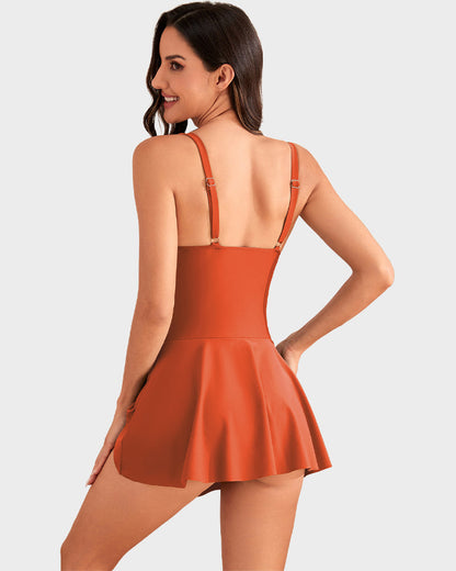 Romee | The Flounce-Skirt Side-Tie One-Piece Swimsuit