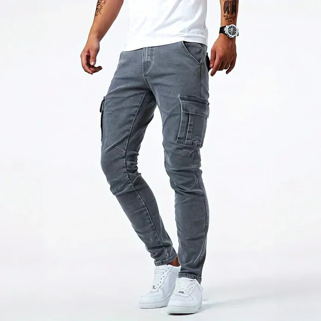 Brent |The Modern Slim-Fit Stretch Denim Cargo Pants