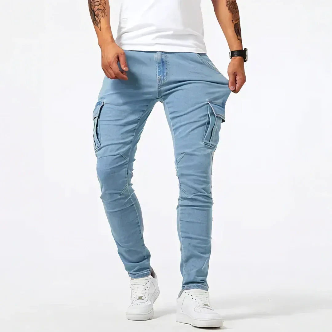 Brent |The Modern Slim-Fit Stretch Denim Cargo Pants