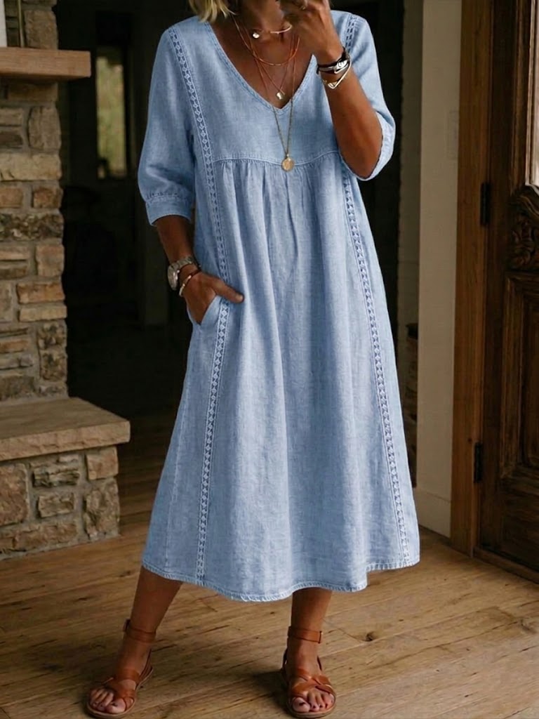 Floral | The Botanical Patchwork Cotton-Linen Maxi