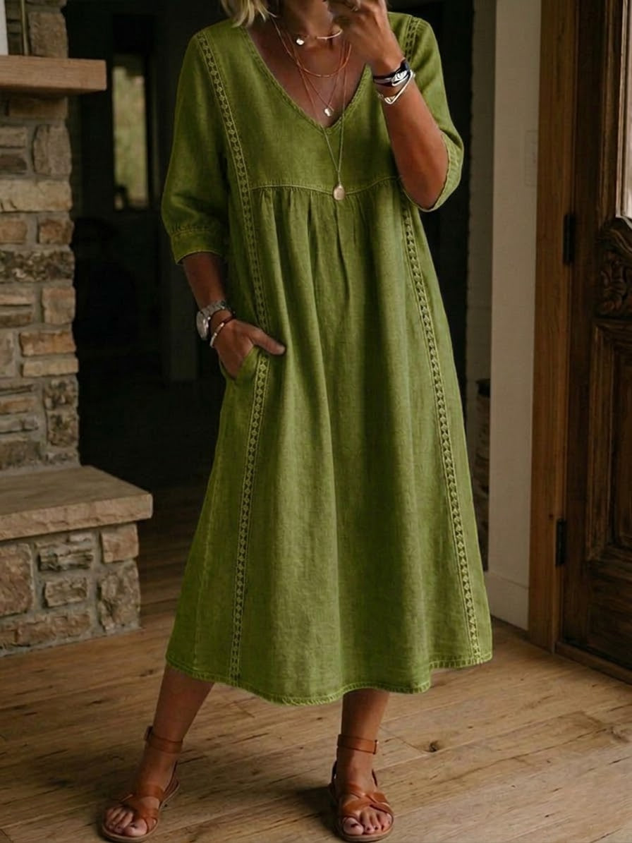 Floral | The Botanical Patchwork Cotton-Linen Maxi