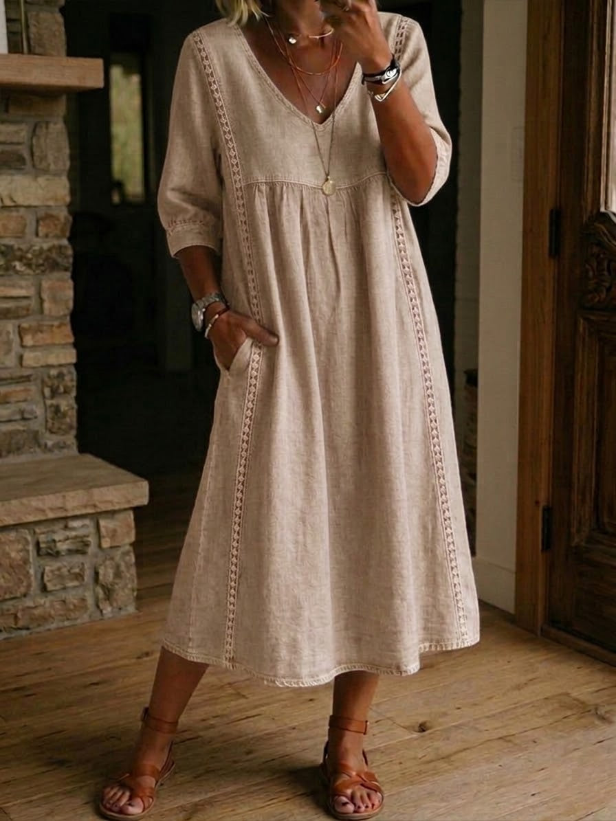 Floral | The Botanical Patchwork Cotton-Linen Maxi