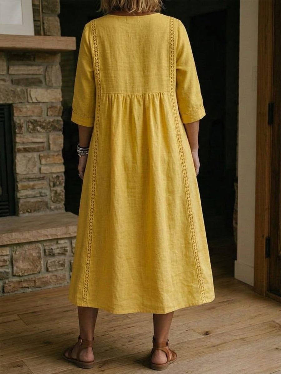 Floral | The Botanical Patchwork Cotton-Linen Maxi