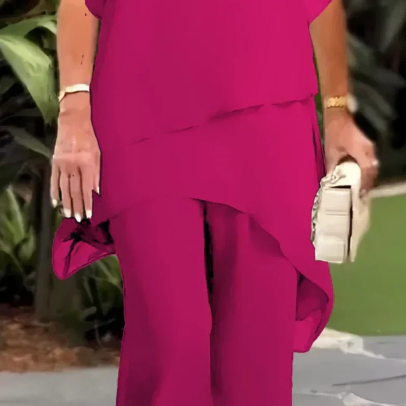 Dana | The Fluid Sheer-Sleeve Wide-Leg Two-Piece Ensemble