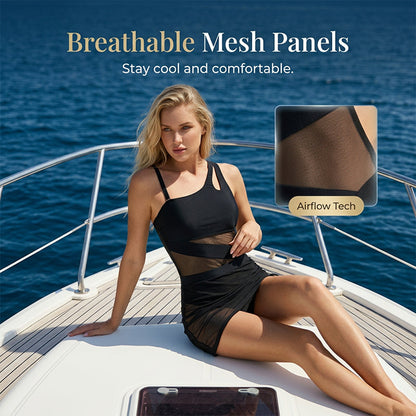 Isa | The Asymmetric Avant-Garde Mesh-Patchwork Monokini