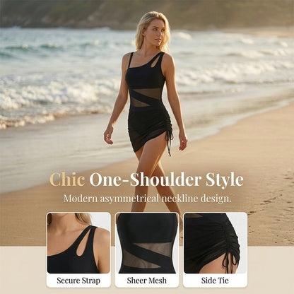 Isa | The Asymmetric Avant-Garde Mesh-Patchwork Monokini